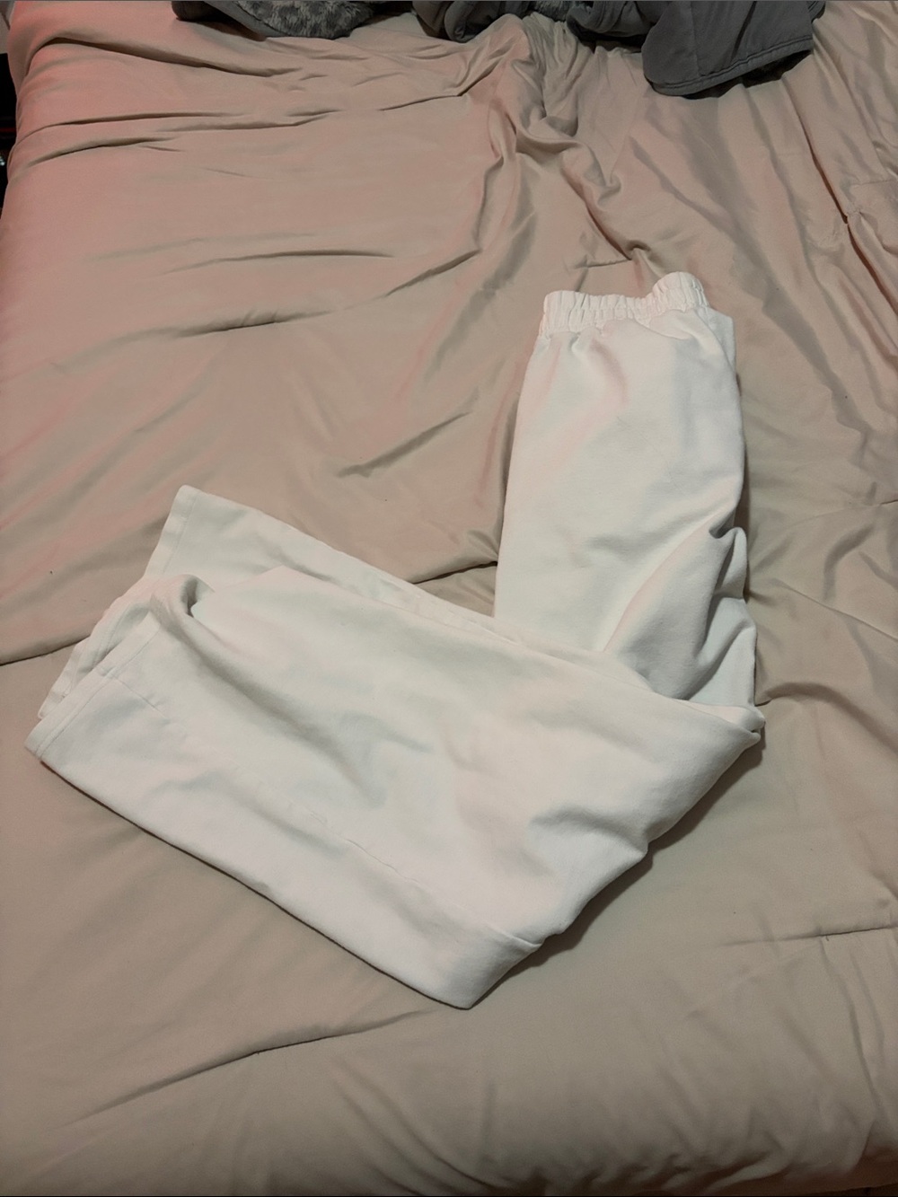 Casual White Sweatpants - Elastic Waist